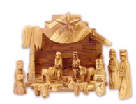 Olive Wood Silent Night Musical Nativity (13 Pieces Set).