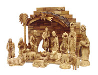 Olive Wood King's Nativity Set (15 Pieces Set)