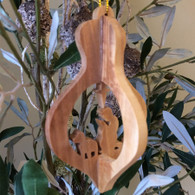 Olive Wood 3-D Nativity Ornament with Shepherd Large
