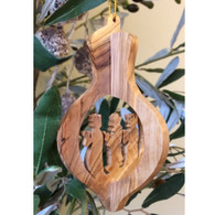 Olive Wood 3-D Nativity Ornament with Three Kings Large