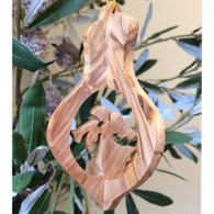 Olive Wood 3D Angel Ornament small