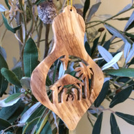 Olive Wood Nativity with Palm Tree Ornament