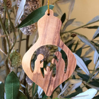 Olive Wood Holy Family Ornament
