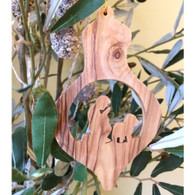 Olive Wood Shepherd with sheep ornament