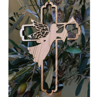 Olive Wood Angel Cross