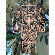 Olive Wood Life of Christ Cross