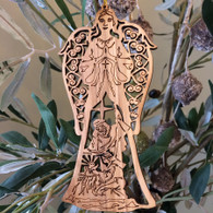 Olive Wood Angel of Glory Nativity