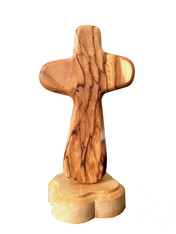 Standing Olive Wood Comfort Cross- Magnetic