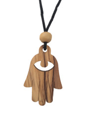 Olive Wood Hamsa Charm Solid Wood