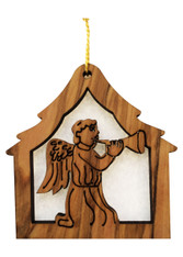 Olive Wood Angel Of Hope Ornament (LZO-119)