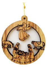 Bethlehem Olive Wood Nativity Ornament (LZO-124)