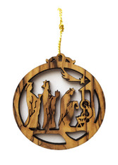 Olive Wood Three Kings Nativity Gifts Ornament (LZO-134)