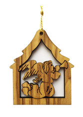 Bethlehem Olive Wood Angel Ornament (LZO-136)