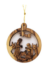 Bethlehem Olive Wood Nativity Ornament (LZO-137)