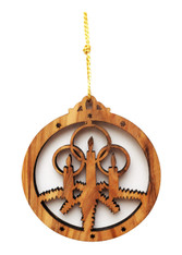 Bethlehem Olive Wood Christmas Candles Ornament (LZO-139)
