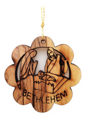 Bethlehem Olive Wood Nativity Ornament (LZO-144)