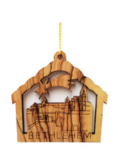 Olive Wood Bethlehem Ornament (LZO-150)