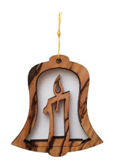 Olive Wood Christmas Candle Ornament (LZO-153)