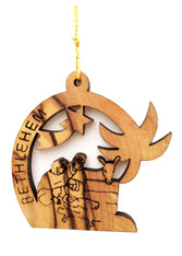 Bethlehem Olive Wood Nativity Ornament (LZO-159)