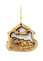 Bethlehem Olive Wood Baby Jesus Ornament (LZO-148)