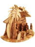 Olive Wood Nativity Set with Palm Tree