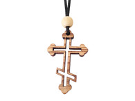Olive Wood Russian Orthodox Cross W/Cord 1.6 inches in Height