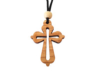 Olive Wood Cross W/Cord 1.6 inches in Height