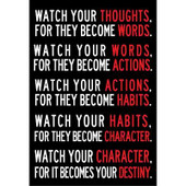 (13x19) Watch Your Thoughts Motivational Poster 