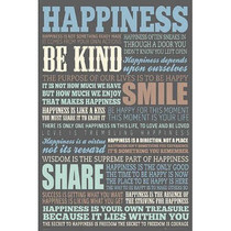 (24x36) Happiness Quotes Motivational Poster 