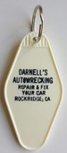 Stephen King's "Christine" Darnell's Autowrecking Garage Inspired Key Tag Chain Front