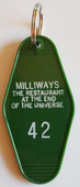The HItchhiker's Guide to the Galaxy Milliways Restaurant Inspired Key Tag #42 Front