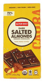 Alter Eco Deep Dark Salted Almonds 70% Cocoa Fair Trade Organic Non-GMO Gluten-Free Dark Chocolate Bar
