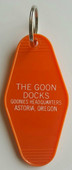 The Goonies"Never Say Die" Inspired Key Tag in Orange/White
