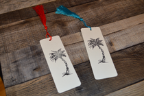 Palm Tree Bookmarks Set Of 2 With Color Tassels