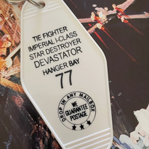 Tie Fighter Star Wars Inspired Retro Motel Key Tag Keychain