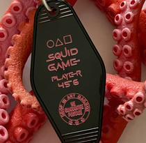 Squid Game's Player 456 Show Inspired Retro Key Tag Keychain