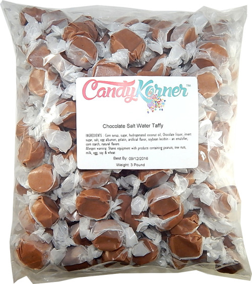 Salt Water Taffy Chocolate Flavored 3 Pound ( 48 OZ ) - CandyKorner