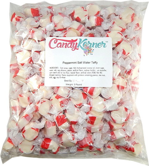 Salt Water Taffy Peppermint Flavored 3 Pound ( 48 OZ ) - CandyKorner