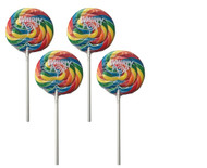 Whirly Pop Lollipop Rainbow Swirl 1.5oz | 3 inch Diameter Lollipop | 4 Pack By CandyKorner