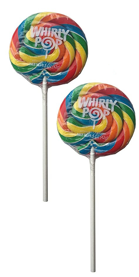 Whirly Pop Lollipop Rainbow Swirl 3 Oz | 4 Inch Diameter Lollipop | 2 ...