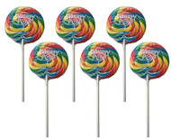 Whirly Pop Lollipop Rainbow Swirl 3 oz | 4 inch Diameter Lollipop | 6 Pack By CandyKorner