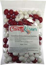 ChocoAlmonds Red And White Mix | Chocolate Covered Almonds And A Light Candy Shell 3 Pound ( 48 Ounce ) By CandyKorner