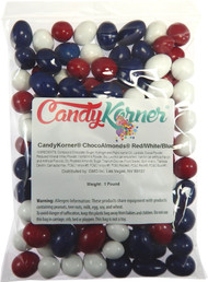 ChocoAlmonds Red, White And Blue Mix | Chocolate Covered Almonds And A Light Candy Shell 1 Pound ( 16 Ounce ) By CandyKorner