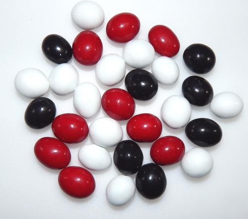 ChocoAlmonds Red, White And Black Mix | Chocolate Covered Almonds And A Light Candy Shell 1 Pound ( 16 Ounce ) By CandyKorner