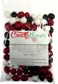 ChocoAlmonds Red, White And Black Mix | Chocolate Covered Almonds And A Light Candy Shell 1 Pound ( 16 Ounce ) By CandyKorner