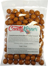PretzelBites Salted Caramel | Salted Caramel Covered Pretzel Balls Covered In A Light Candy Shell 8 Ounce By CandyKorner