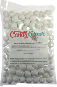 ChocoAlmonds White | Chocolate Covered Almonds And A Light Candy Shell 1 Pound ( 16 Ounces ) By CandyKorner