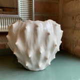 Cactus style - White glazed pot