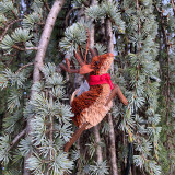 Hanging leaping reindeer decoration