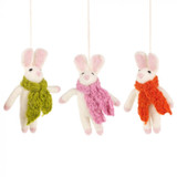Handmade Cosy Bunny Hanging Needle Felt Easter Decoration
